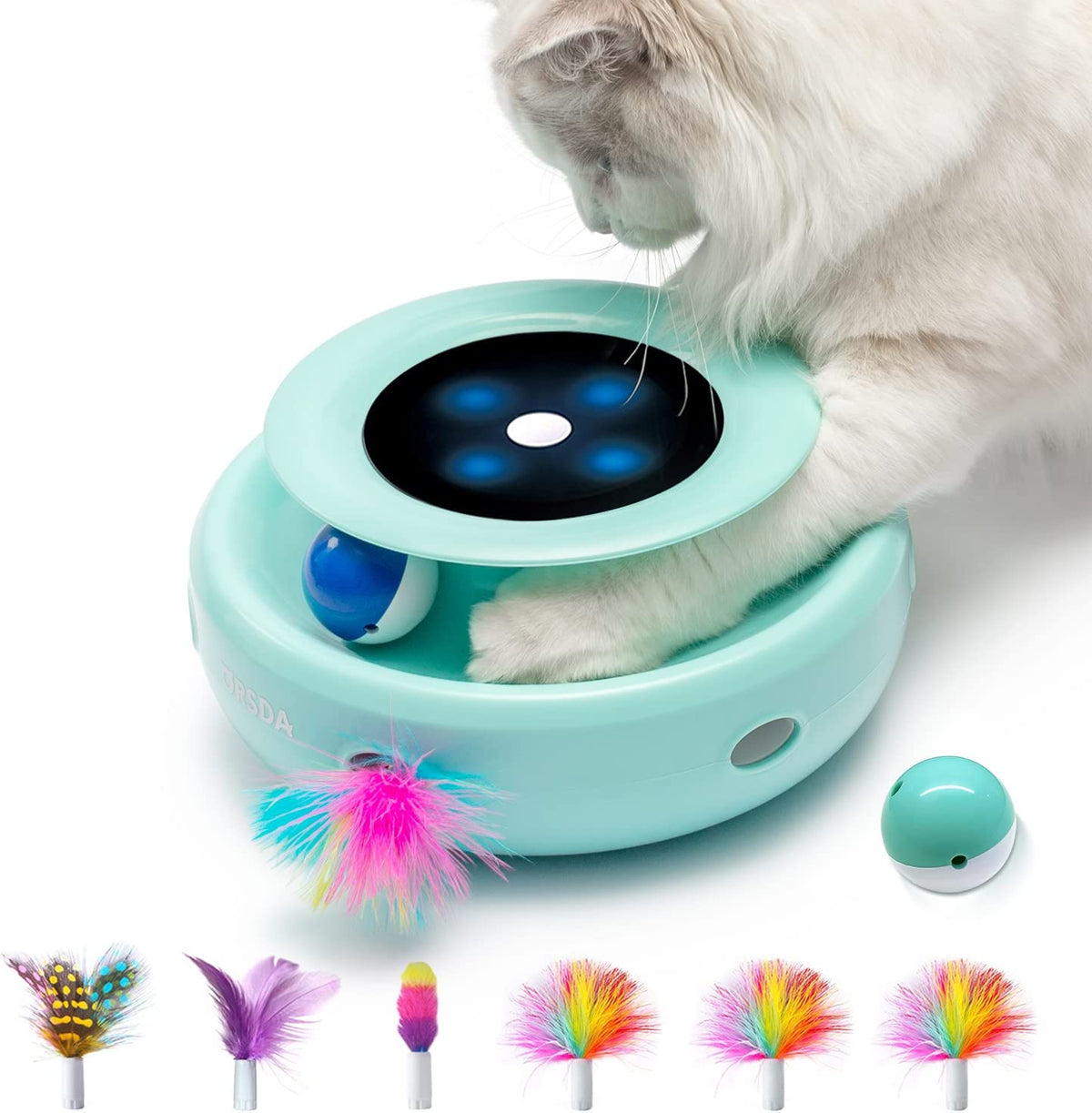Robin Egg Blue 2-in-1 interactive cat toy