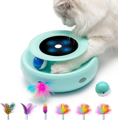 Robin Egg Blue 2-in-1 interactive cat toy